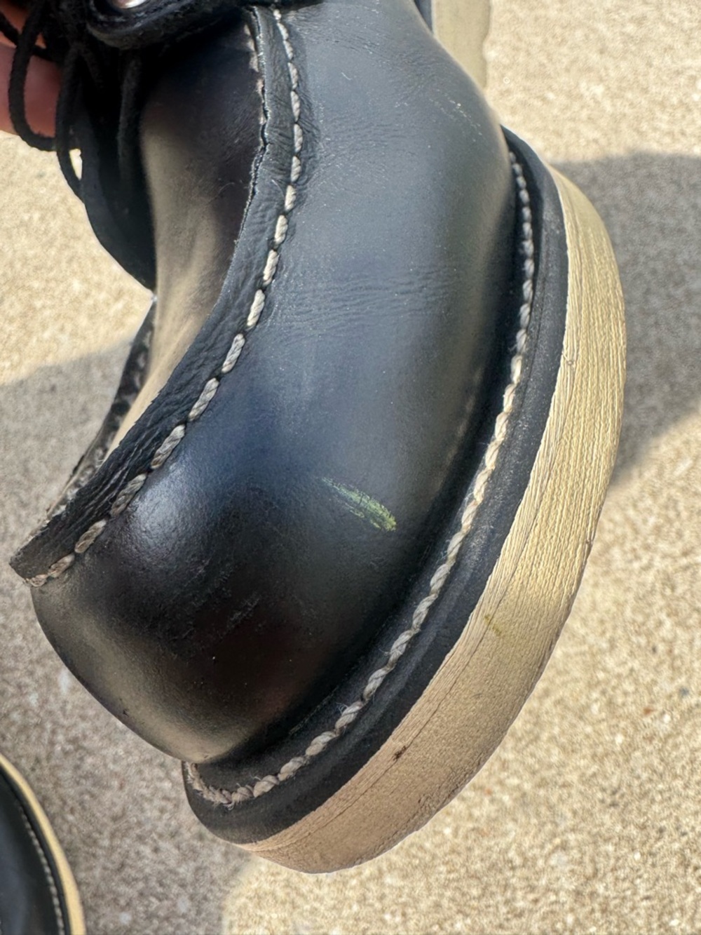 Red Wing 6” Black Leather Moc Toe 9 1/2 D - Picture 5 of 7